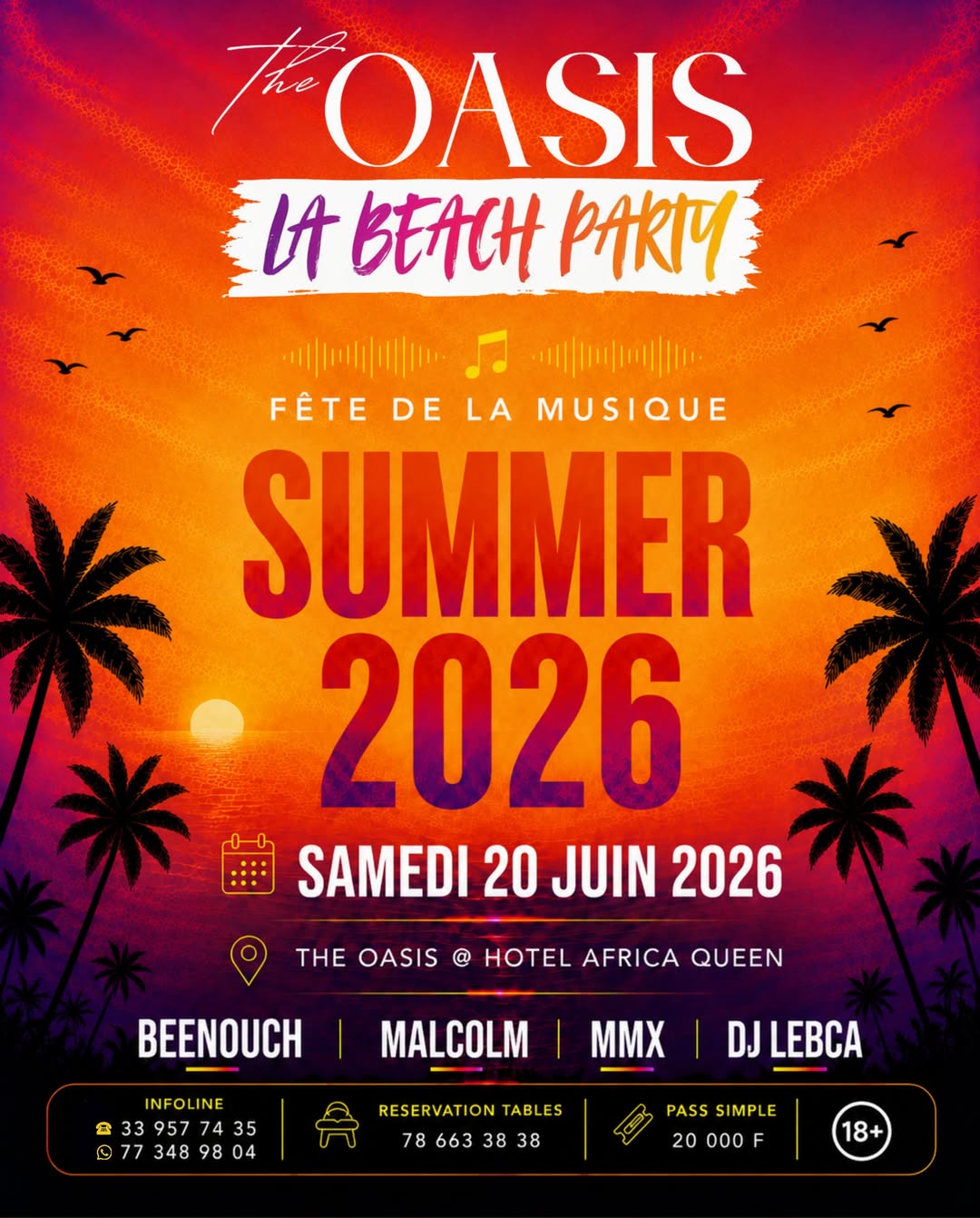 The Oasis La Beach Party - Fête de la Musique Summer 2026